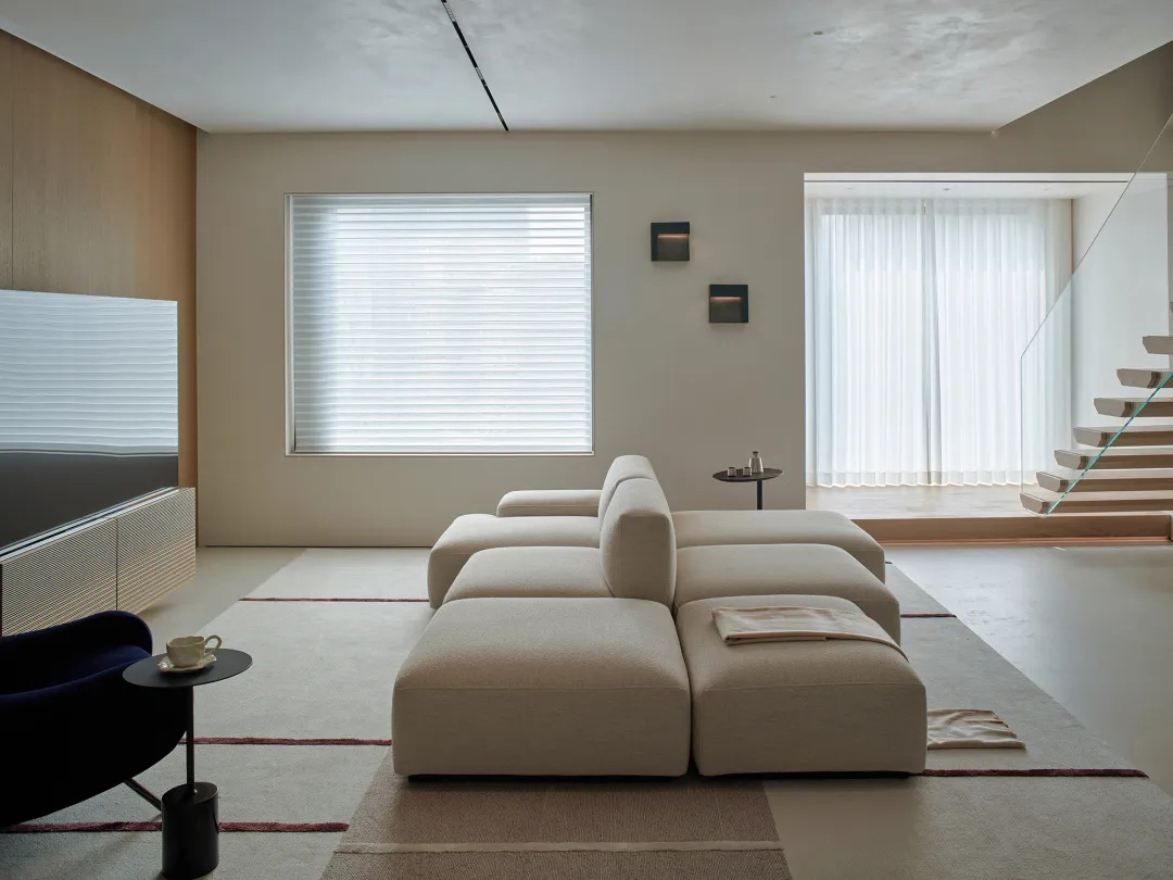 360㎡複式設計,360㎡,複式住宅設計,複式住宅,現代風格複式設計,極簡複式,頂層複式設計,複式設計案例,複式設計方案,溫州極簡頂層複式-克製與溫柔,溫州,柒築空間設計