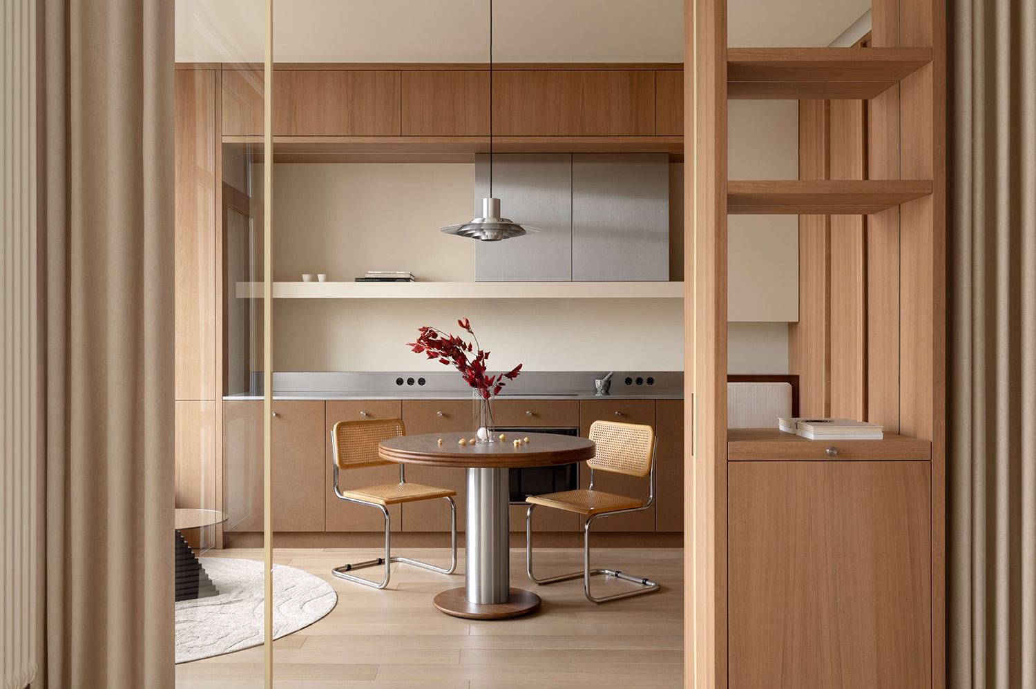 ater.architects,住宅設計,公寓設計案例,烏克蘭,基輔,原木色,小戶型設計,極簡主義
